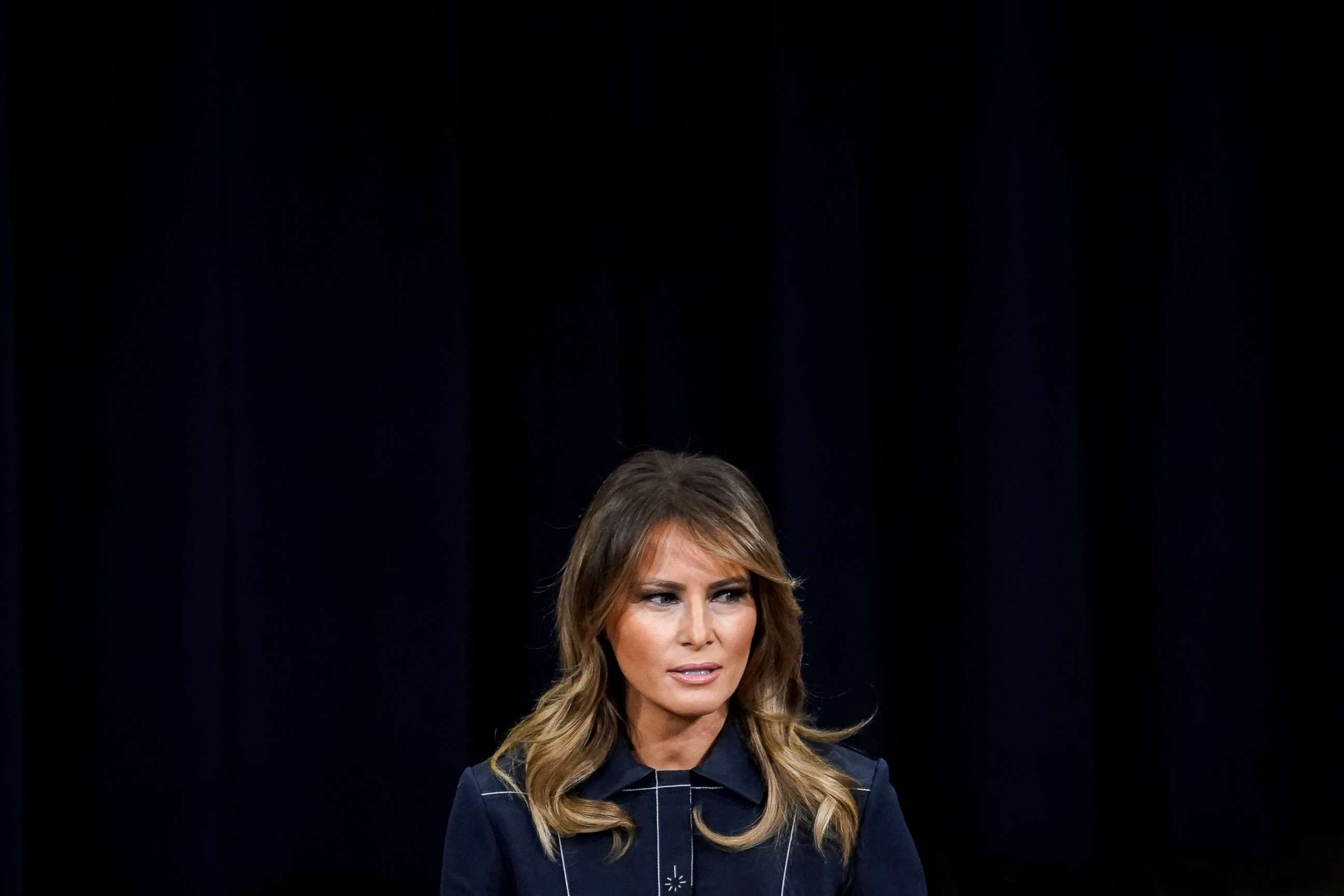 PHOTO: First Lady Melania Trump speaks during an event at the Department of Justice on March 6, 2020 in Washington.