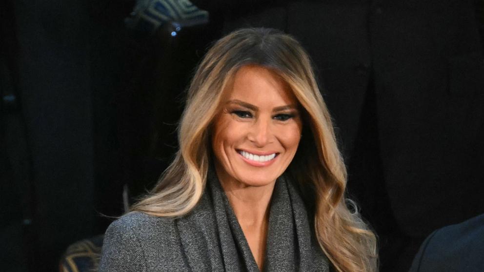 PHOTO: First Lady Melania Trump arrives to a joint session of Congress in the House Chamber of the US Capitol in Washington, DC, on March 4, 2025.