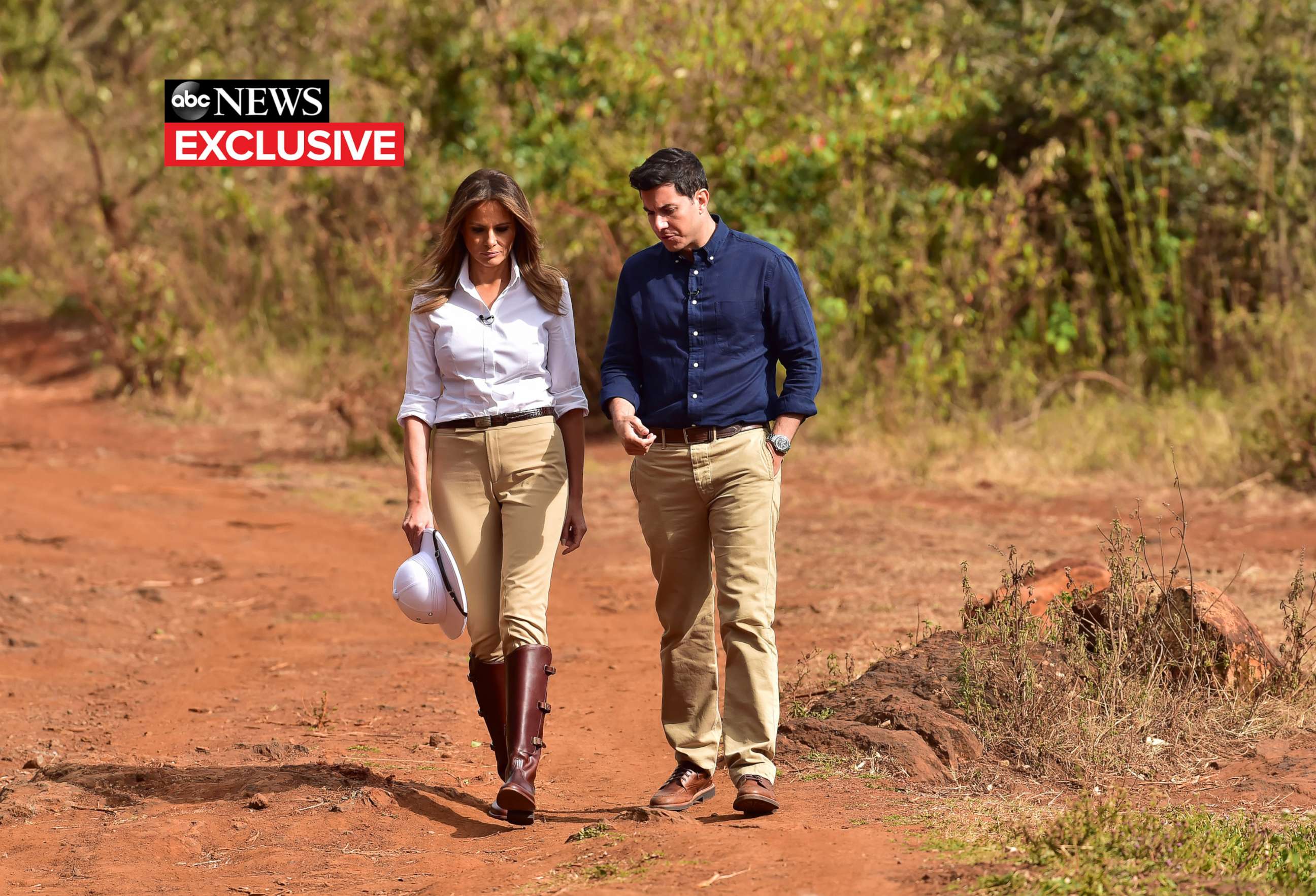 PHOTO: First lady Melania Trump gives an interview to ABC News' Tom Llamas.