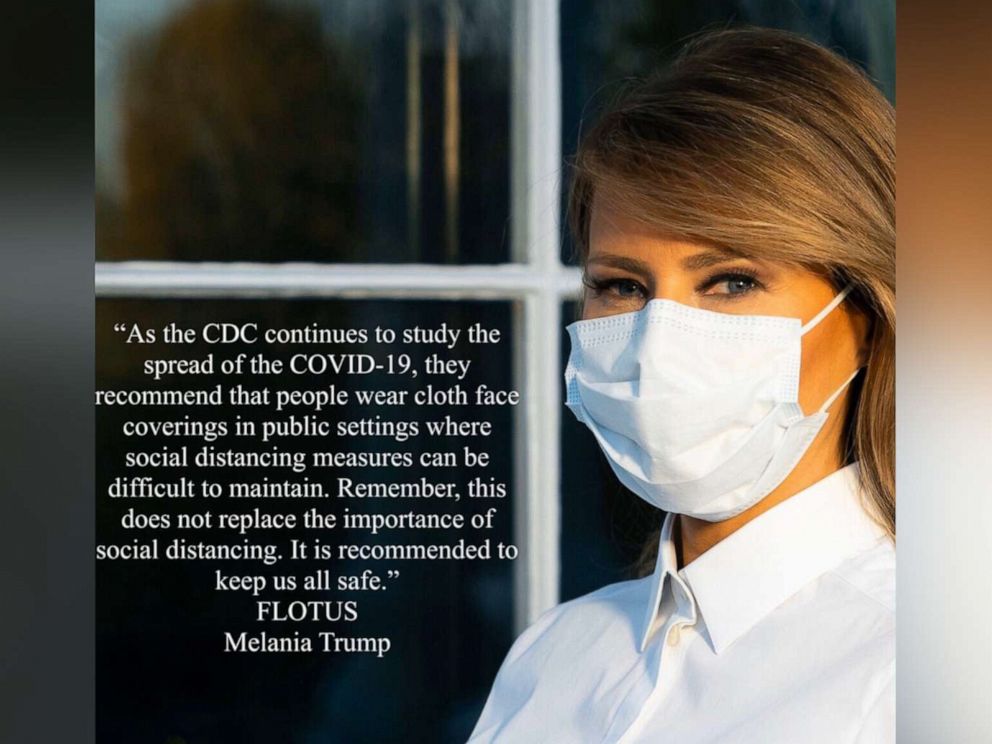 Melania Trump Tweets Photo Of Herself Wearing Mask To Encourage Others Abc News