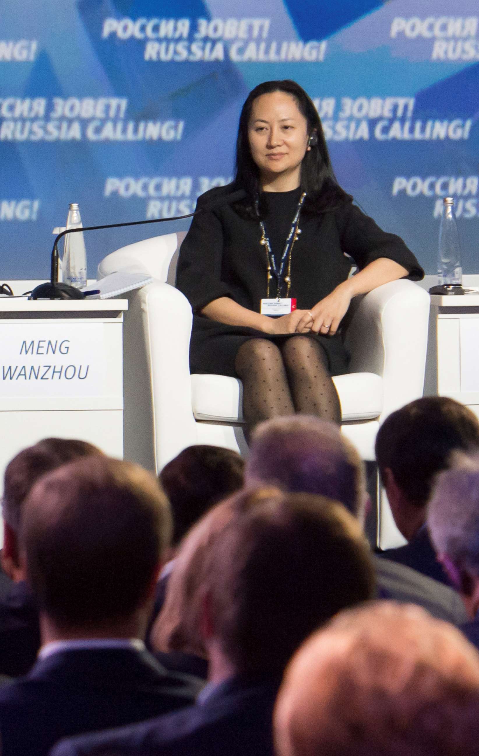 PHOTO: Meng Wanzhou, Executive Board Director of the Chinese technology giant Huawei, attends a session of the VTB Capital Investment Forum "Russia Calling!" in Moscow, Oct. 2, 2014.