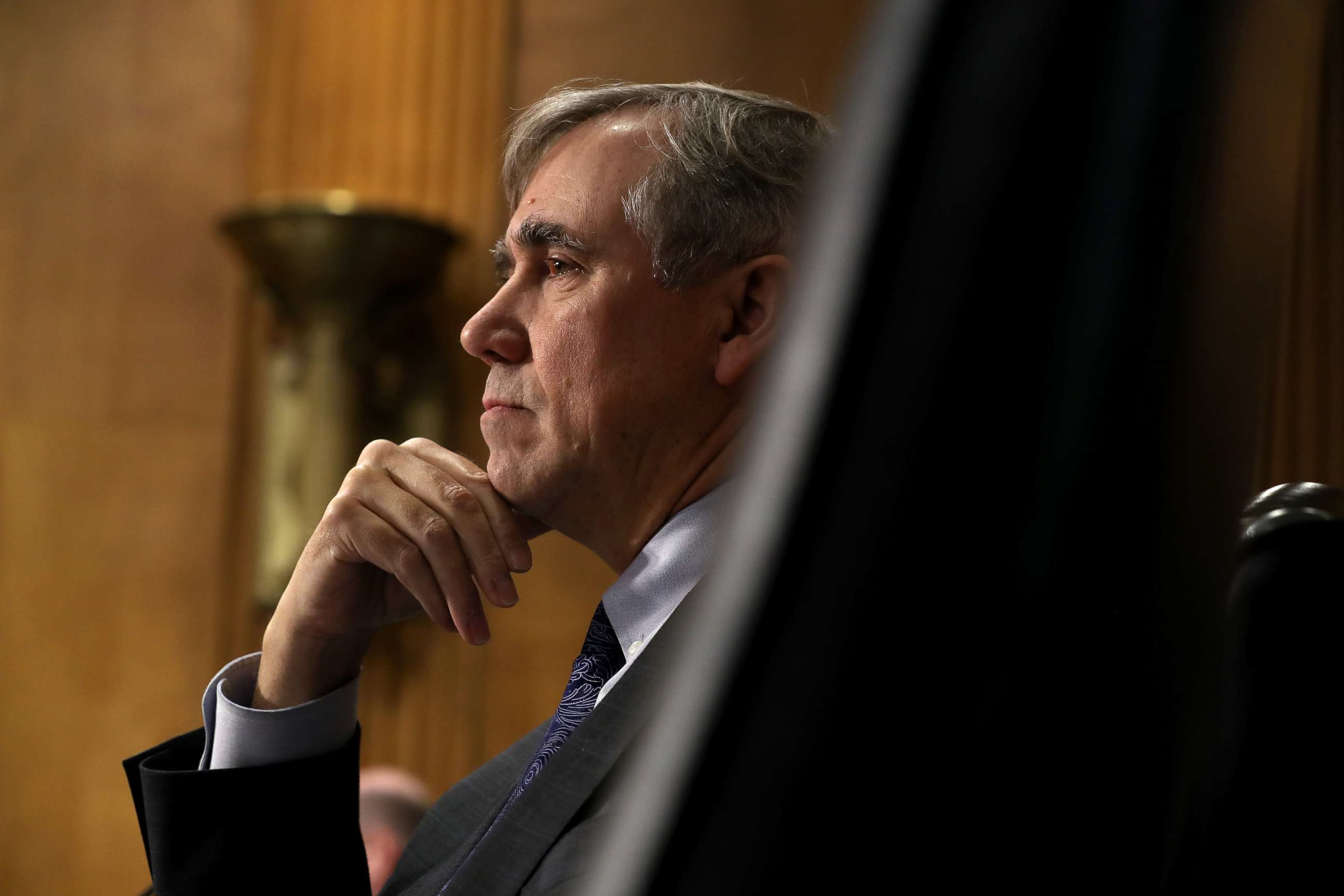 PHOTO: Senate Foreign Relations Committee member Sen. Jeff Merkley questions witnesses during a hearing about U.S.-Russia relations in the Dirksen Senate Office Building on Capitol Hill, Dec. 03, 2019, in Washington.