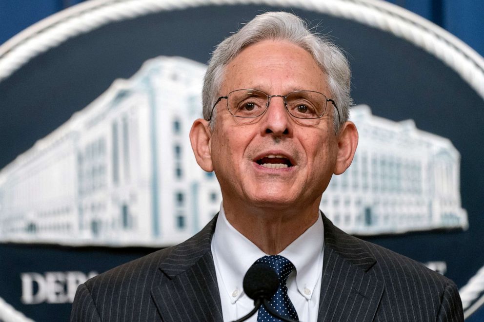 PHOTO: Attorney General Merrick Garland speaks during a news conference at the Department of Justice, June 13, 2022, in Washington, D.C.