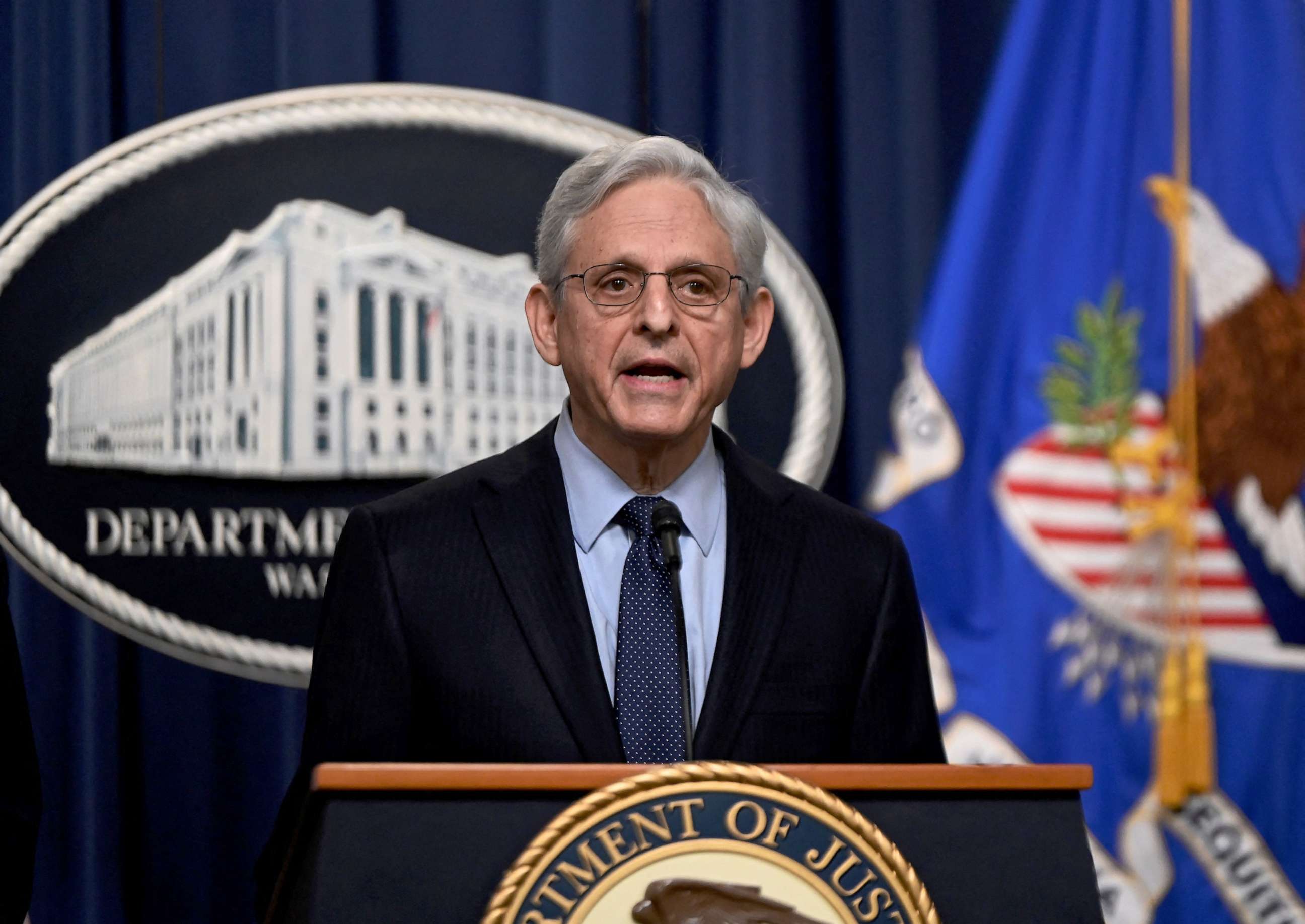 PHOTO: US Attorney General Merrick Garland names an independent special counsel to probe President Joe Biden's alleged mishandling of classified documents at the US Justice Department in Washington, DC on Jan. 12, 2023.