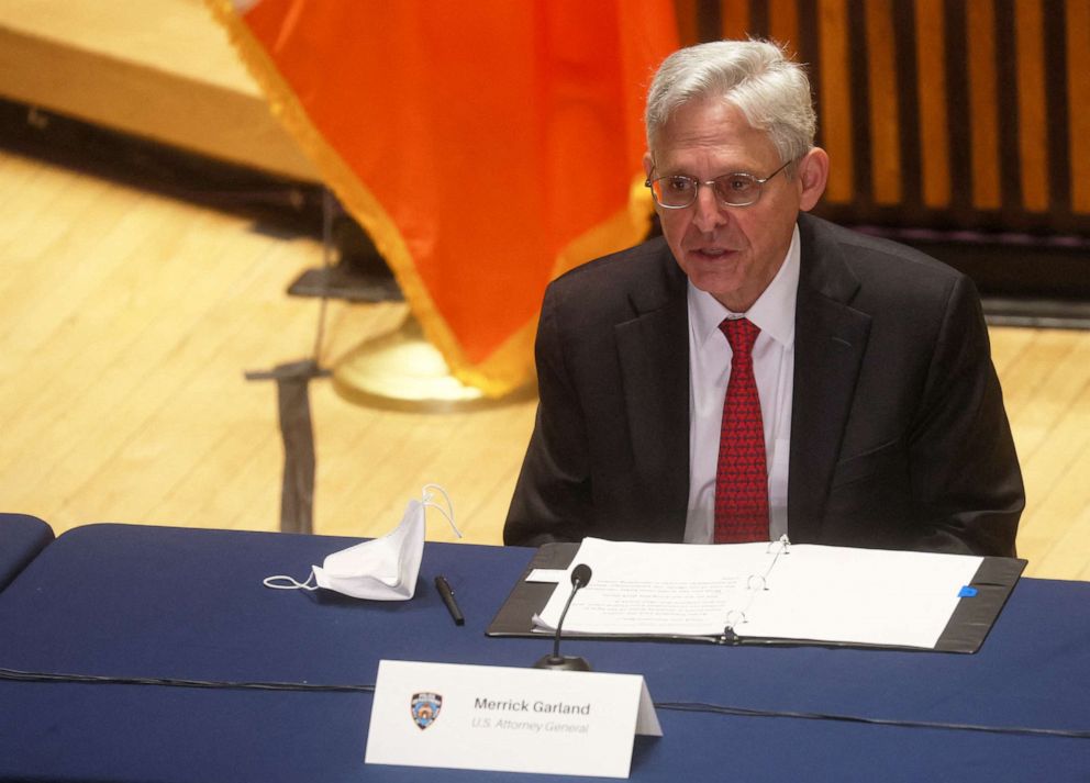 PHOTO: Attorney General Merrick Garland speaks at an event in New York, on Feb. 3, 2022.