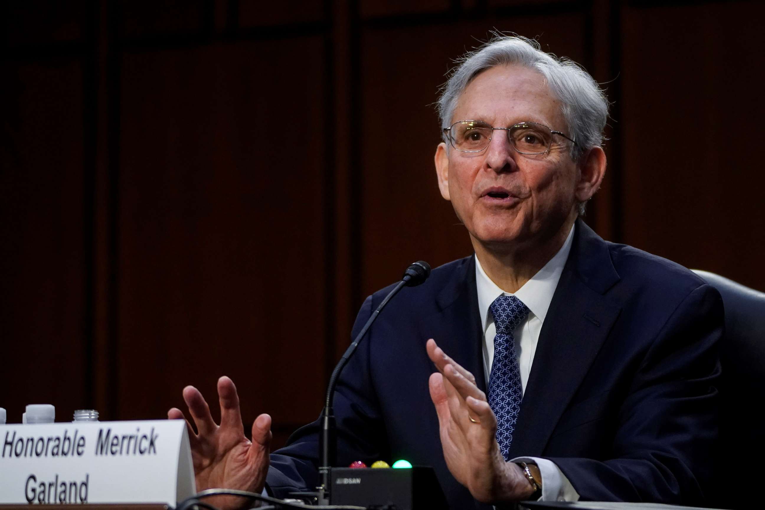 PHOTO: Attorney General nominee Merrick Garland testifies during his confirmation hearing before the Senate Judiciary Committee, Washington, D.C., Feb. 22, 2021. 