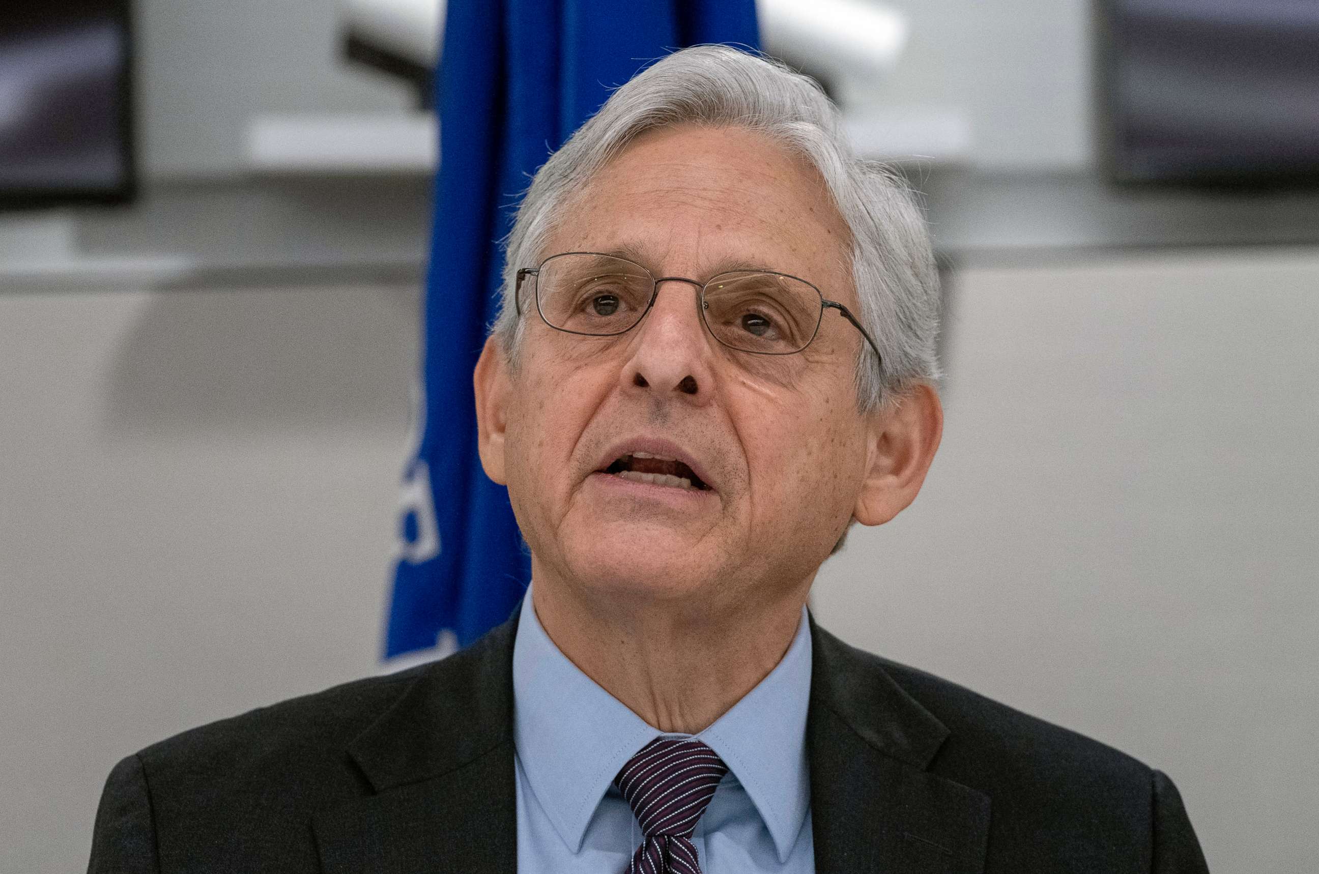 PHOTO: Attorney General Merrick Garland speaks during an event at DEA headquarters, in Arlington, Va., Sept. 27, 2022.