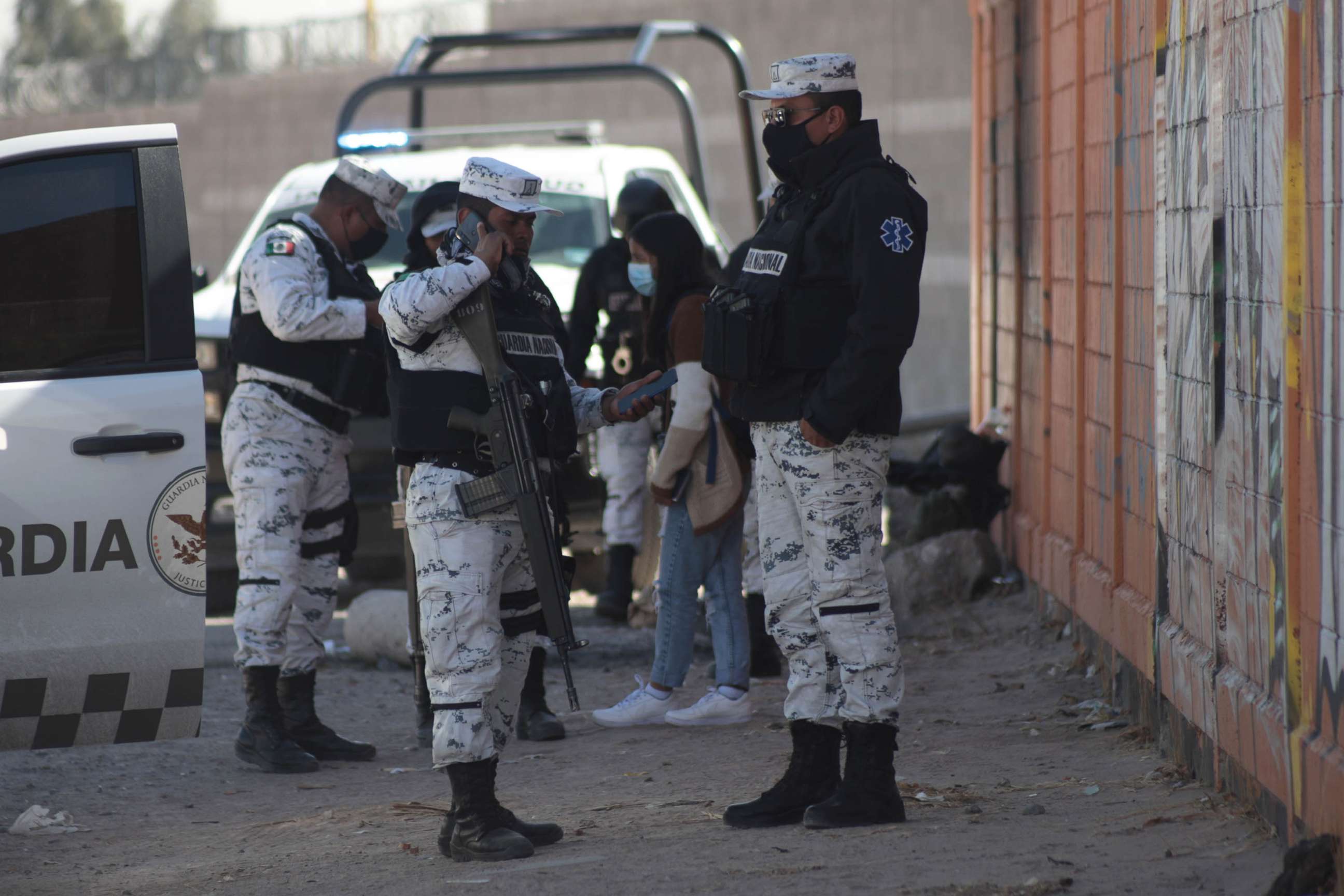 PHOTO: Migrants of Cuban origin cross the Rio Bravo to surrender to the immigration authorities to try to request political asylum in the United States, in Juarez, Chihuahua, Mexico, on Feb. 2, 2021.