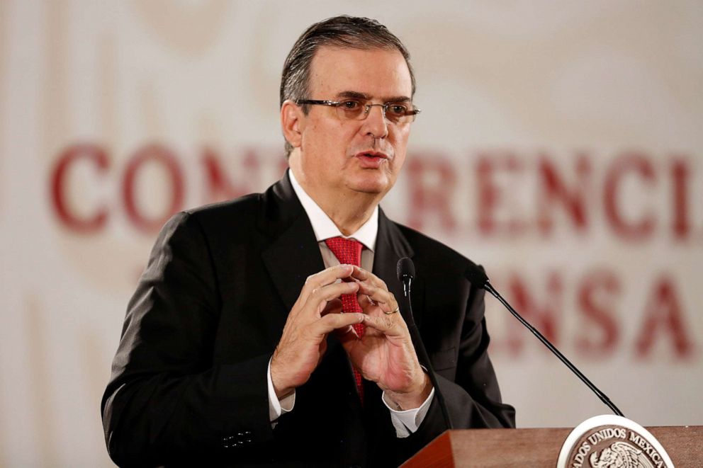 PHOTO: Mexico's Foreign Minister Marcelo Ebrard speaks during a news conference at National Palace in Mexico City, Mexico, June 10, 2019.