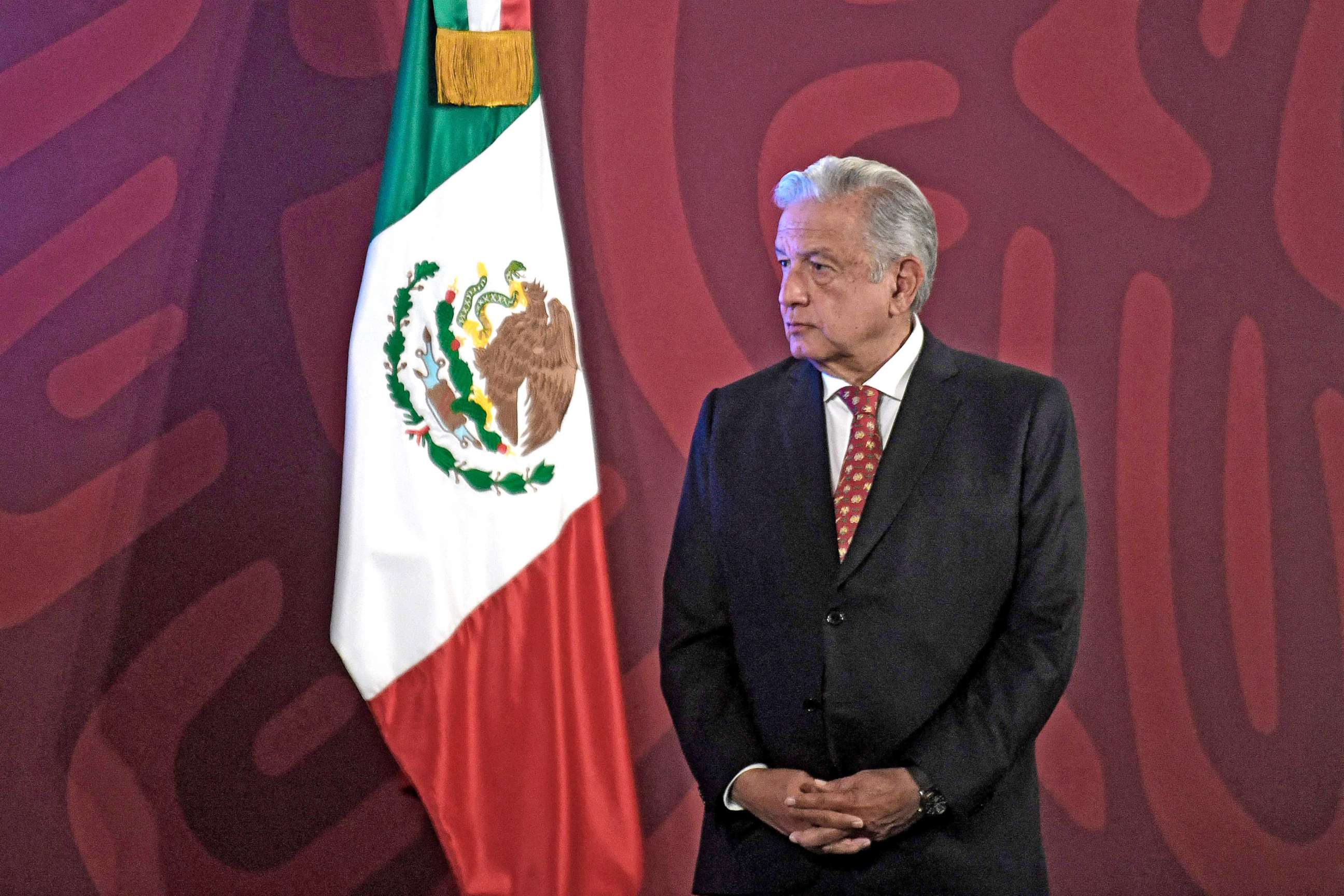 PHOTO: Mexico's President Andres Manuel Lopez Obrador is seen during his daily morning press conference in Mexico City on June 6, 2022.