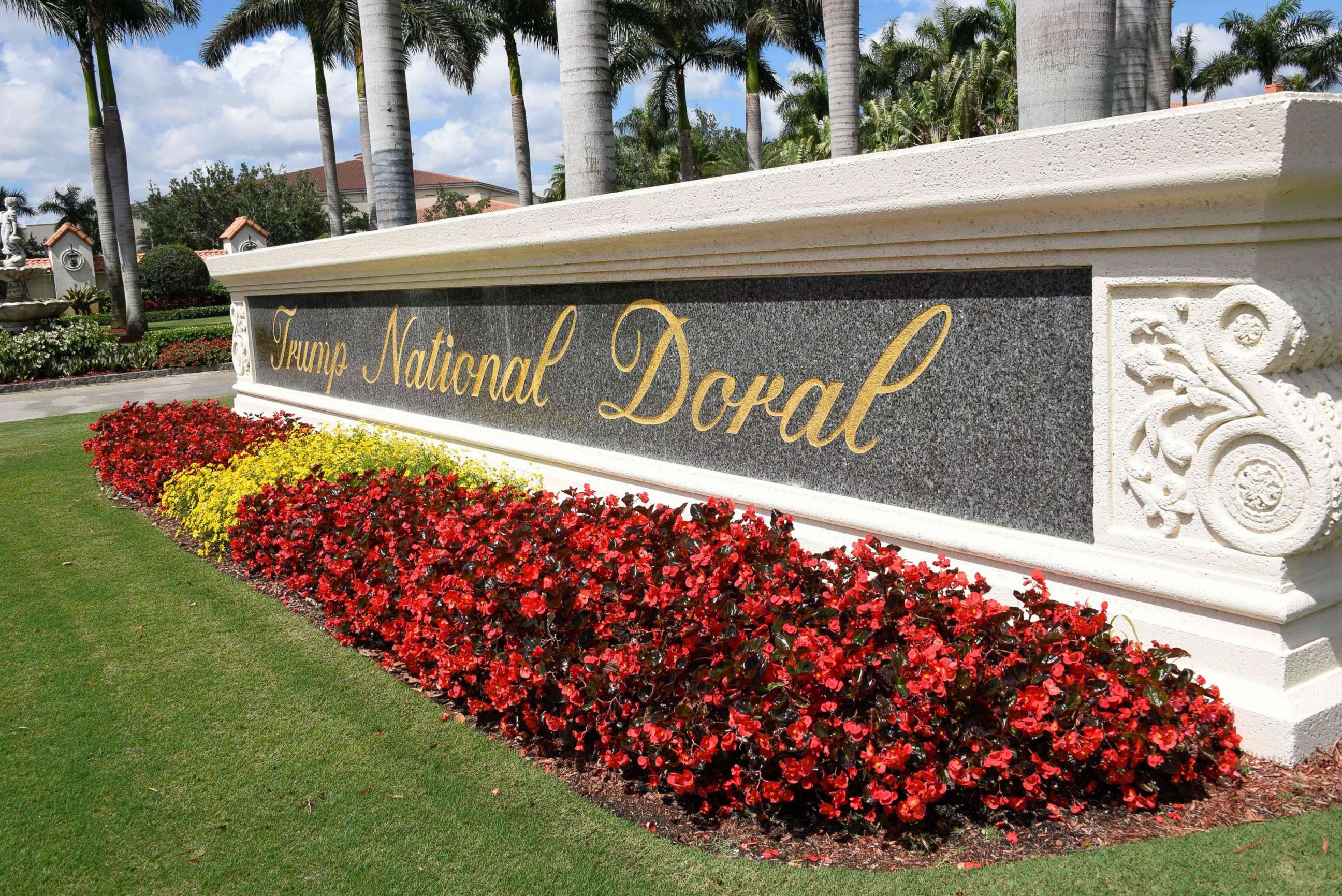 PHOTO: In this April 3, 2018, file photo, a view leading into Trump National Doral is seen in Miami, Fla.