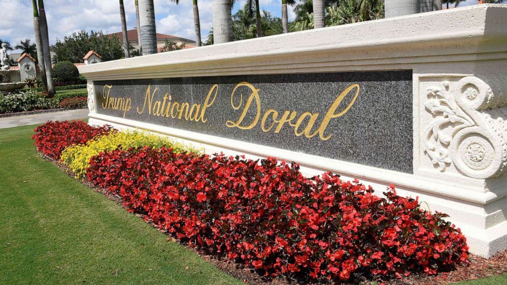 PHOTO: In this April 3, 2018, file photo, a view leading into Trump National Doral is seen in Miami, Fla.