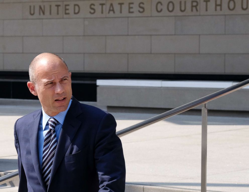PHOTO: Michael Avenatti, the attorney for porn actress Stormy Daniels walks out of the U.S. Federal Courthouse prior to a news conference in Los Angeles, July 27, 2018.