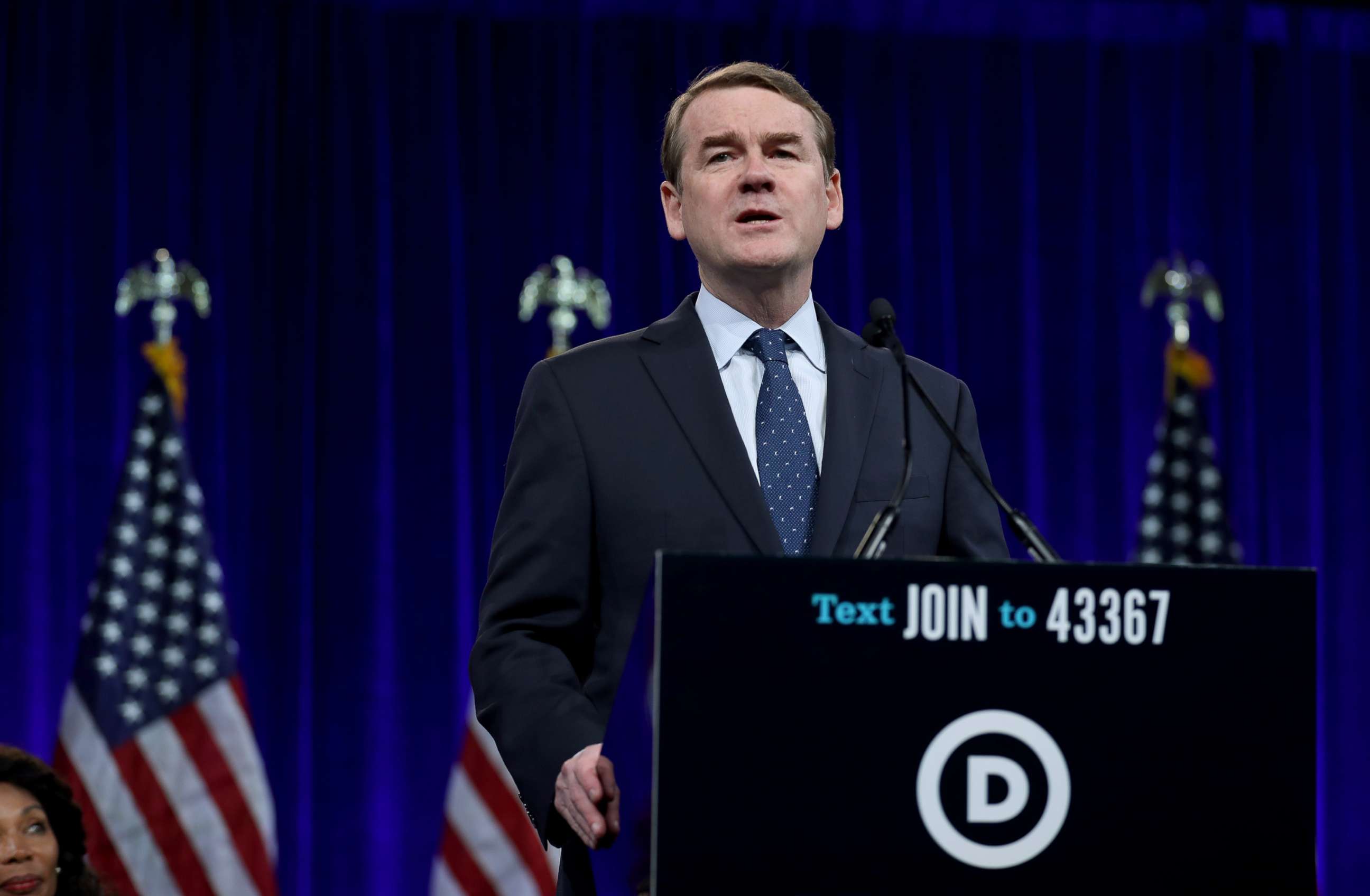 PHOTO: Democratic presidential candidate, Sen. Michael Bennet speaks during the Democratic Presidential Committee summer meeting, Aug. 23, 2019, in San Francisco.