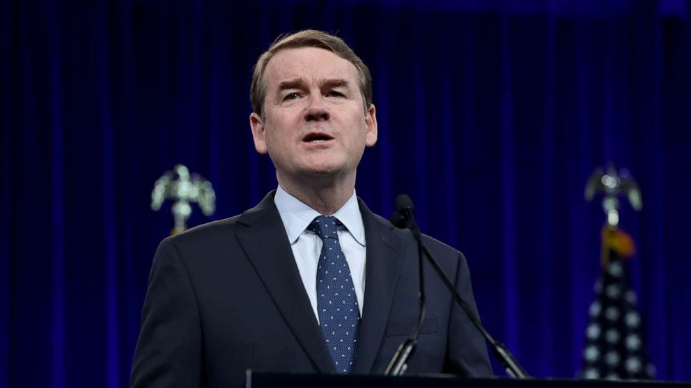 PHOTO: Democratic presidential candidate, Sen. Michael Bennet speaks during the Democratic Presidential Committee summer meeting, Aug. 23, 2019, in San Francisco.