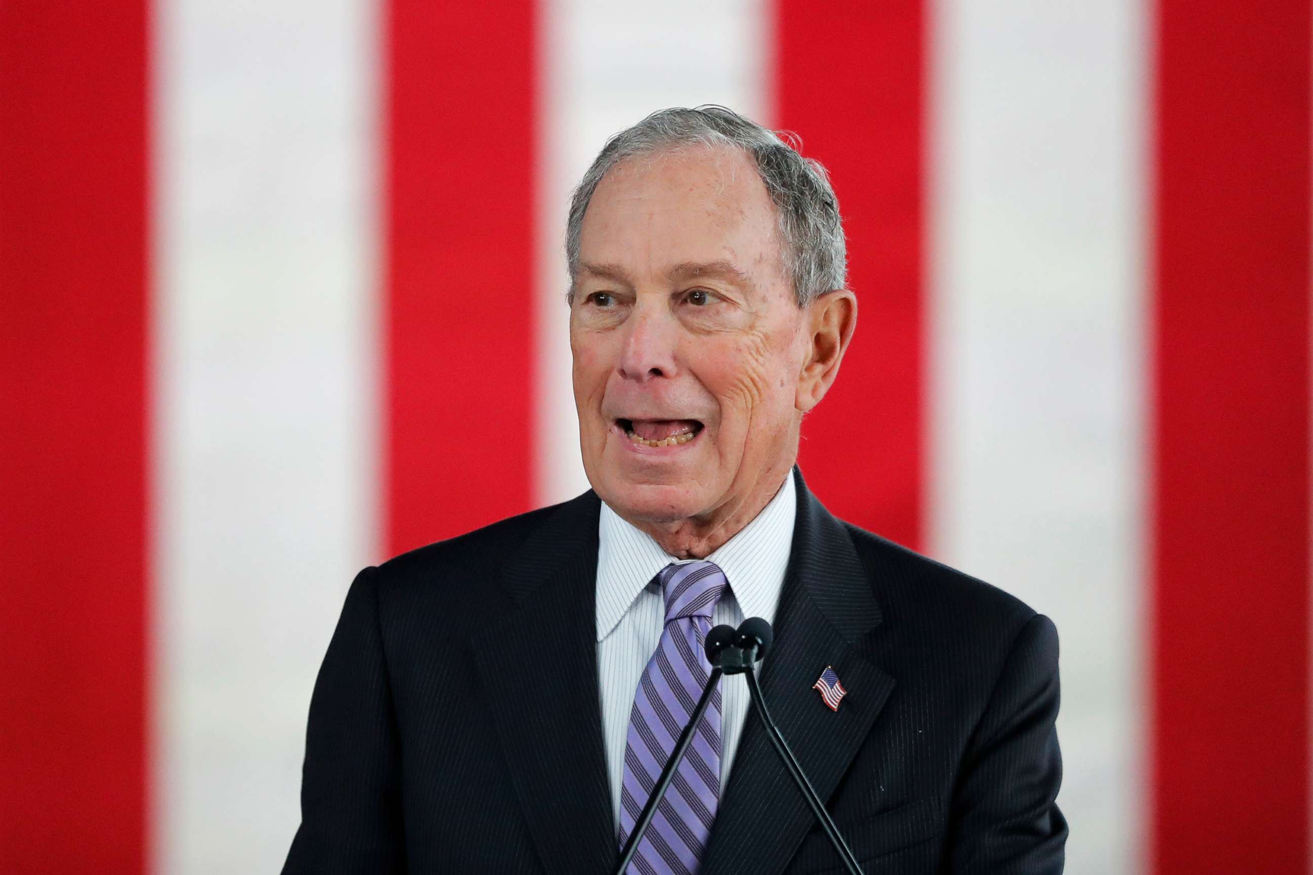 PHOTO: Democratic presidential candidate and former New York City Mayor Michael Bloomberg speaks at a campaign event in Raleigh, N.C., Feb. 13, 2020.