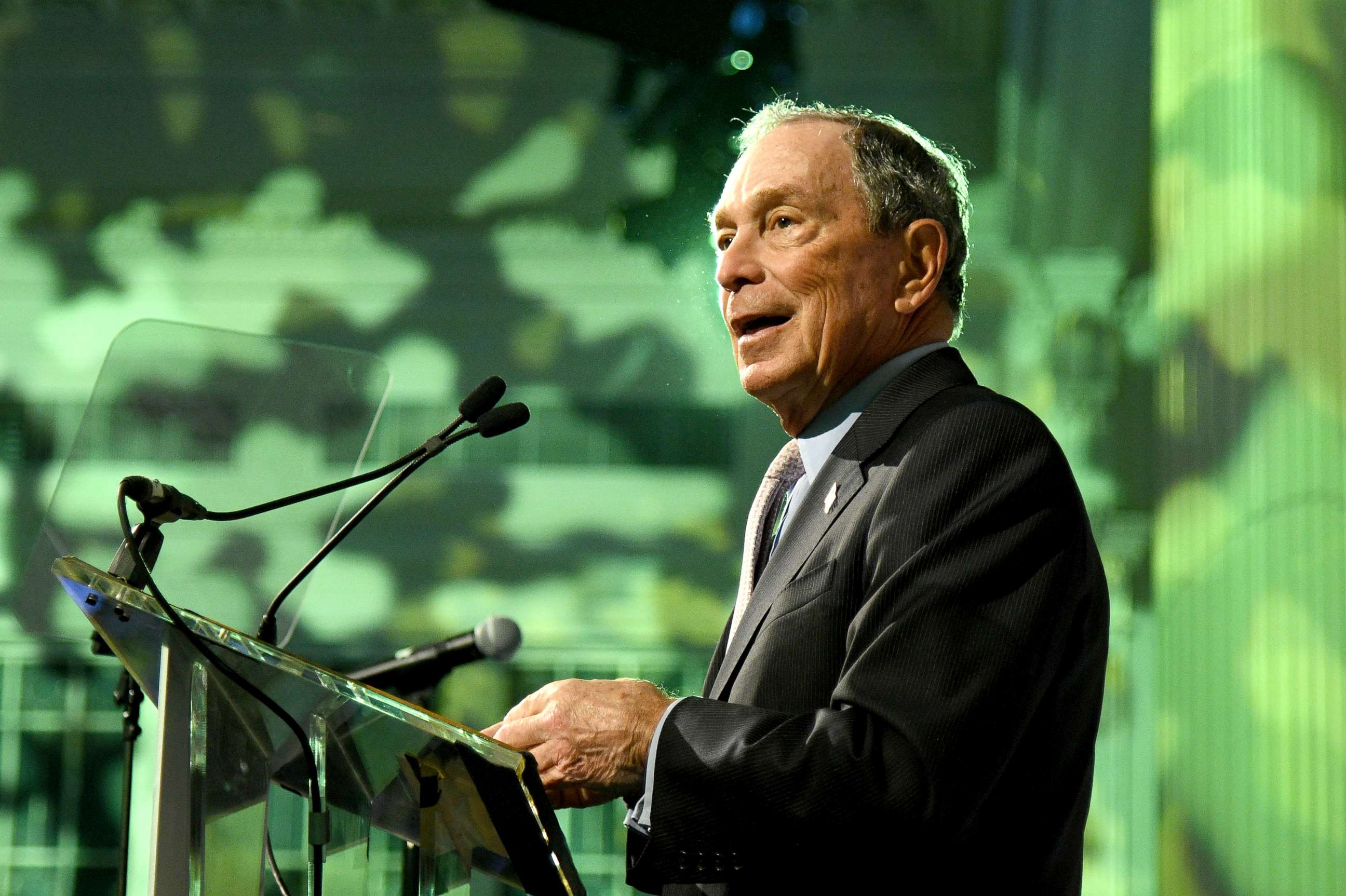 PHOTO: Michael Bloomberg speaks onstage during the Hudson River Park Annual Gala at Cipriani South Street, Oct. 17, 2019, in New York City.