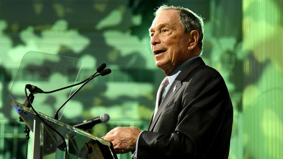 PHOTO: Michael Bloomberg speaks onstage during the Hudson River Park Annual Gala at Cipriani South Street, Oct. 17, 2019, in New York City.
