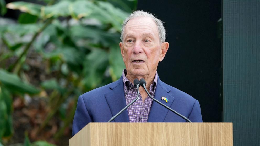 PHOTO: Michael Bloomberg speaks at an Earthshot Prize Innovation Camp in London on June 27, 2024.