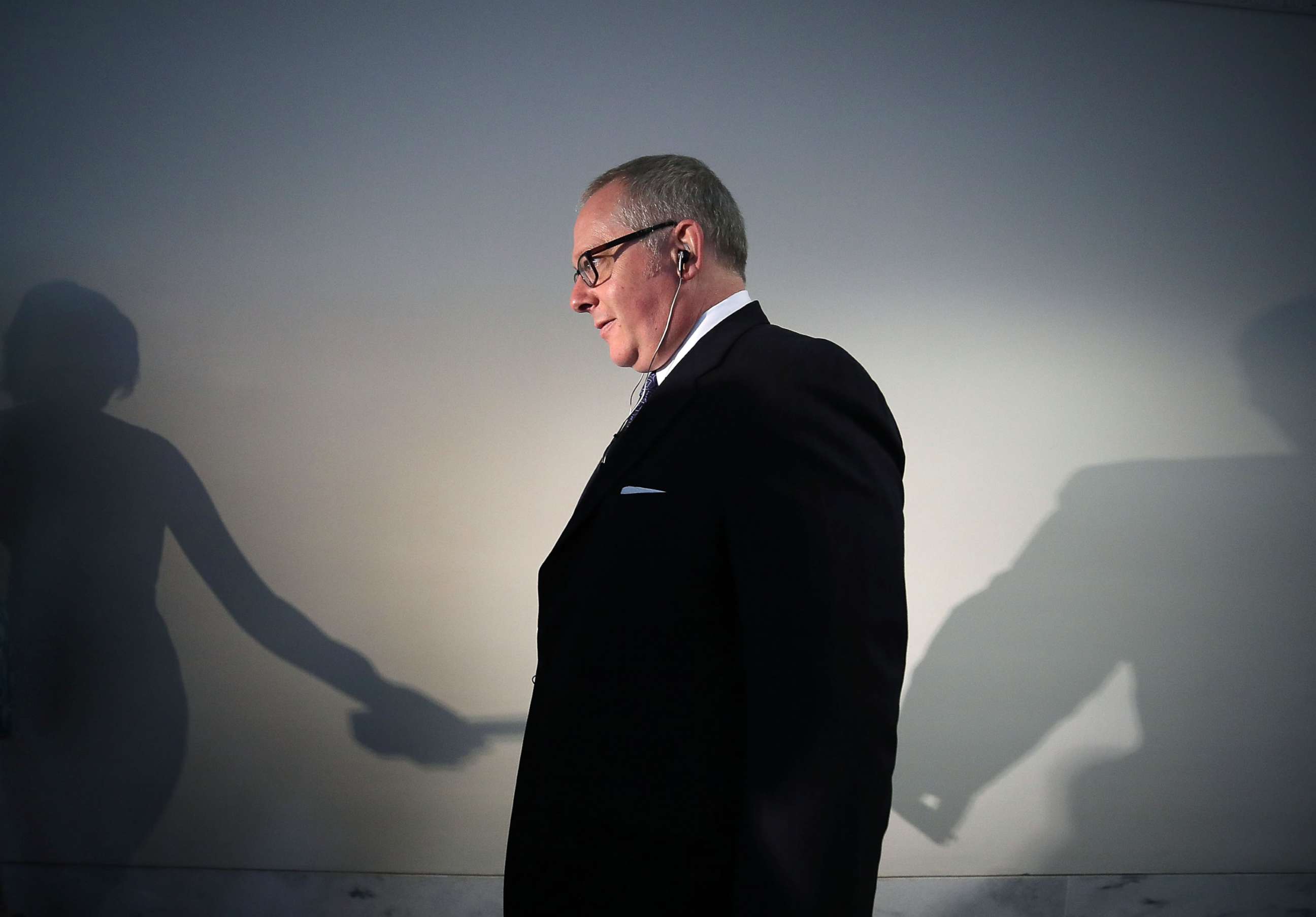 PHOTO: Former Trump campaign official Michael Caputo arrives at the Hart Senate Office building to be interviewed by Senate Intelligence Committee staffers, on May 1, 2018, in Washington.