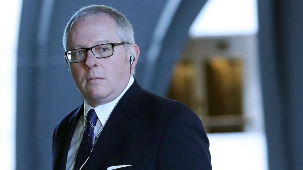 Former Trump campaign official Michael Caputo arrives at the Hart Senate Office building to be interviewed by Senate Intelligence Committee staffers, May 1, 2018, in Washington, DC.