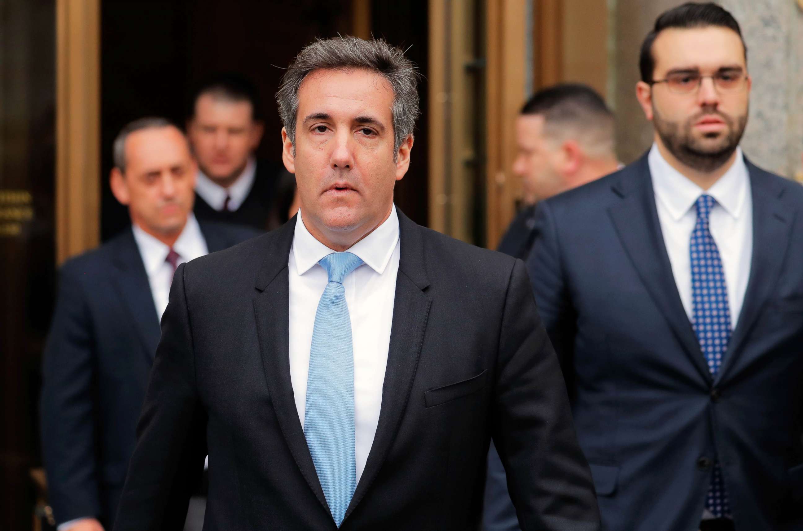 PHOTO: U.S. President Donald Trump's personal lawyer Michael Cohen leaves federal court in the Manhattan borough of New York City, New York, April 16, 2018.