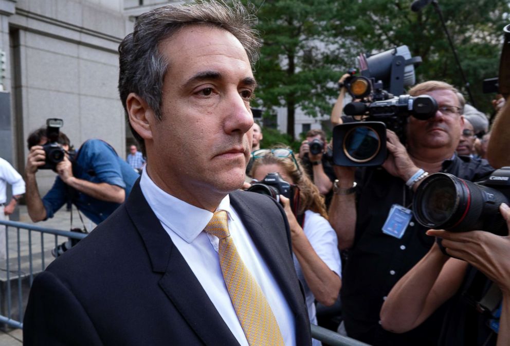 PHOTO: Michael Cohen, former personal lawyer to President Donald Trump, leaves federal court after reaching a plea agreement in New York City, Aug. 21, 2018.