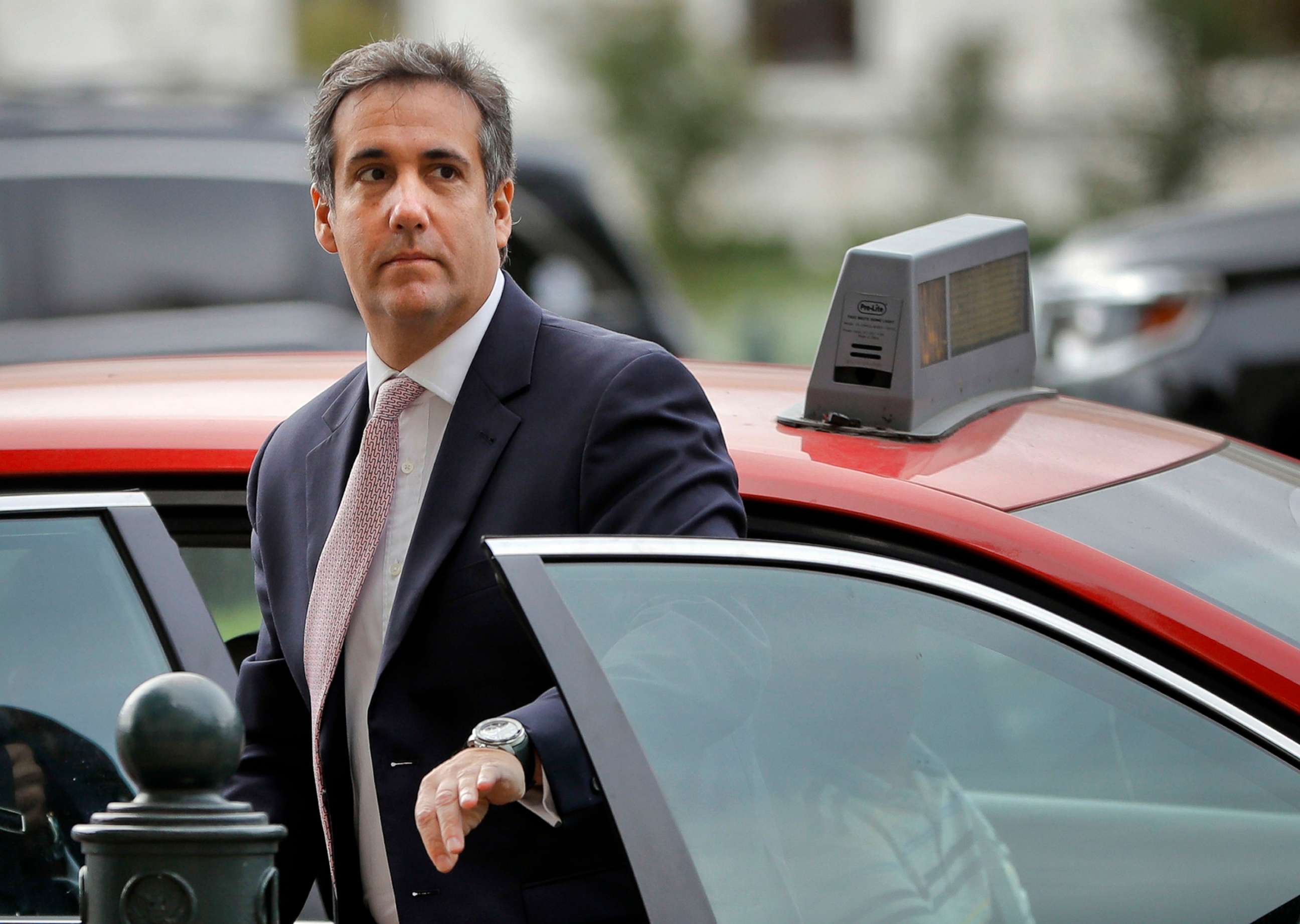 PHOTO: Michael Cohen, President Donald Trump's personal attorney, steps out of a cab on Capitol Hill in Washington, D.C., Sept. 19, 2017.