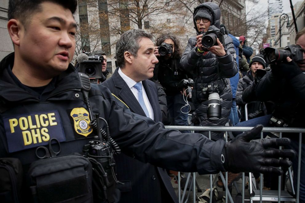 PHOTO: In this Dec. 12, 2018, file photo, Michael Cohen, President Donald Trump's former personal attorney and fixer, exits federal court after his sentencing hearing in New York.