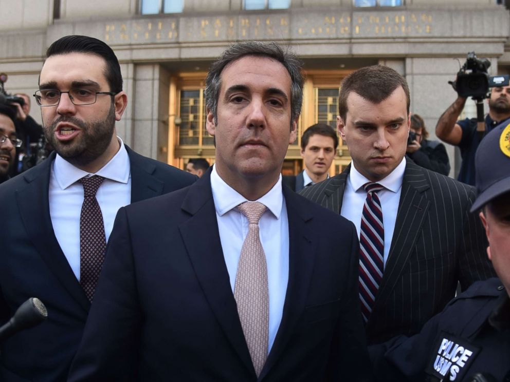 PHOTO: President Donald Trumps personal lawyer Michael Cohen leaves the federal courthouse in New York City, April 26, 2018.