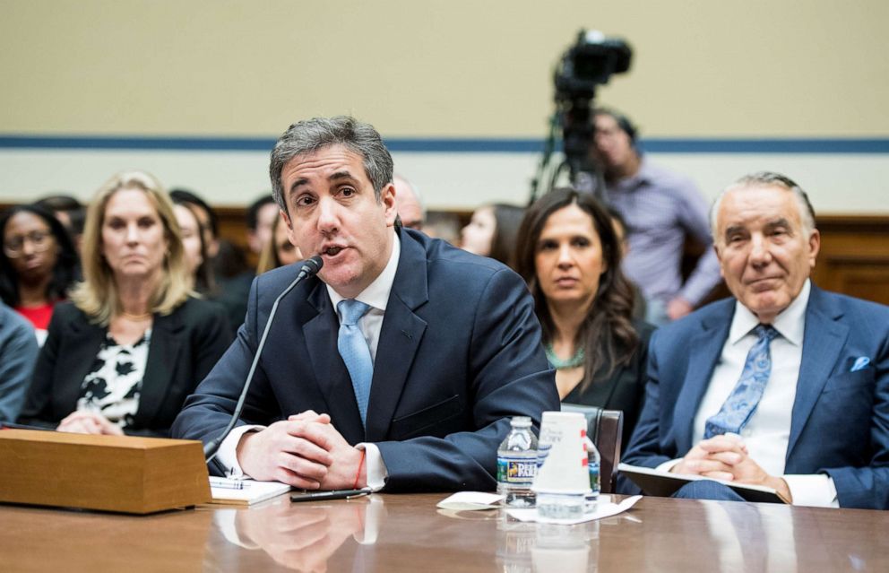 PHOTO: Michael Cohen, former attorney for President Donald Trump, testifies during the House Oversight and Reform Committee hearing on Russian interference in the 2016 election on Feb. 27, 2019.