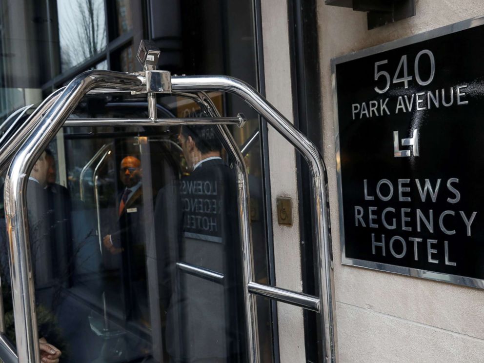 PHOTO: The outside of the Loews Regency Hotel where officials raided a room belonging to President Trumps personal lawyer Michael Cohen is seen in New York, April 9, 2018.