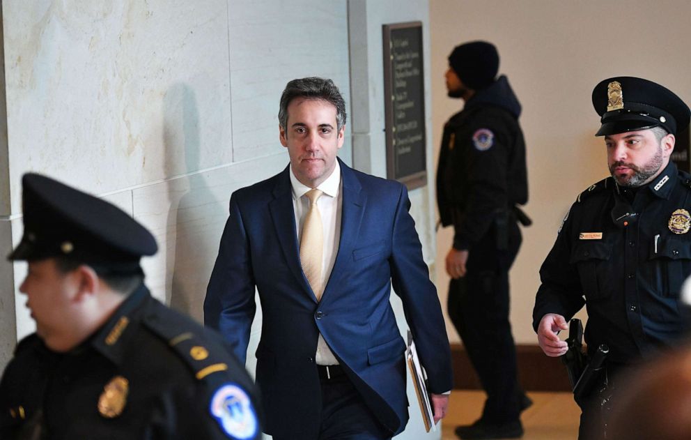 PHOTO: In this Feb. 28, 2019, file photo, Michael Cohen, President Donald Trump's former personal attorney, arrives for a closed hearing of the House Intelligence Committee at the Capitol in Washington, DC.