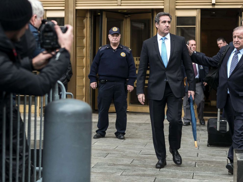 PHOTO: Michael Cohen, President Donald Trumps longtime personal lawyer, leaves federal court in New York, April 16, 2018.