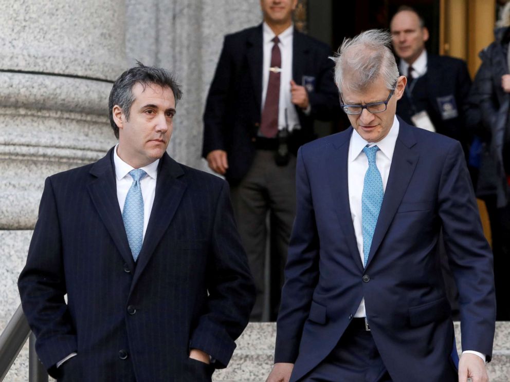 PHOTO: President Donald Trumps former lawyer Michael Cohen exits Federal Court after entering a guilty plea in Manhattan, New York City, Nov. 29, 2018.
