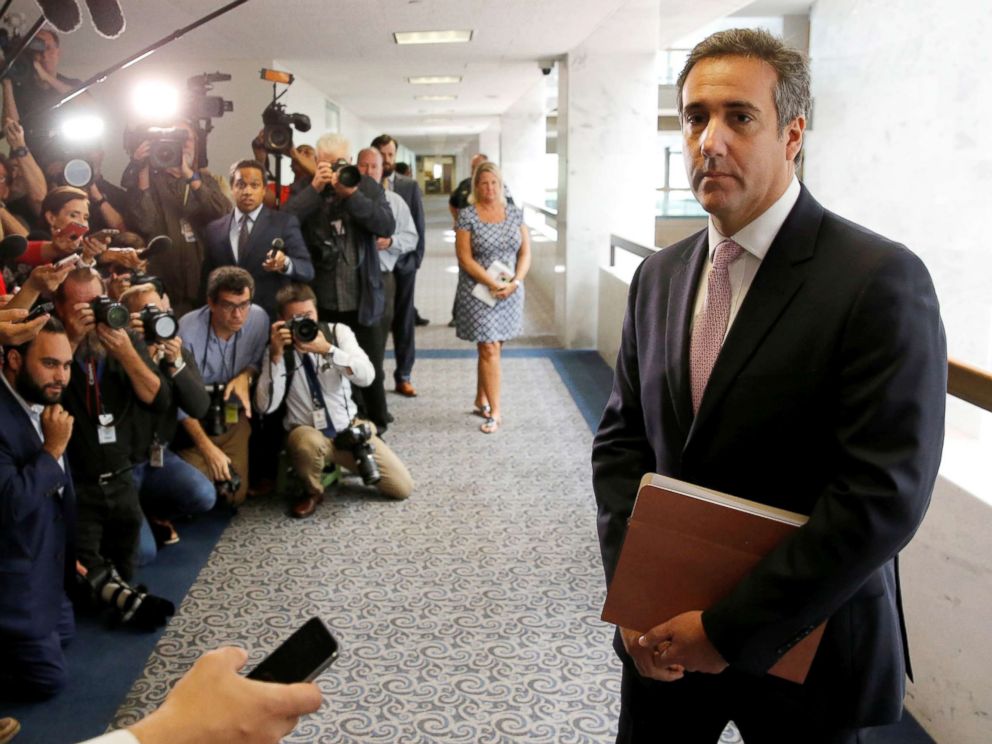 PHOTO: Michael Cohen, personal attorney for President Donald Trump, on Capitol Hill in Washington, Sept. 19, 2017.