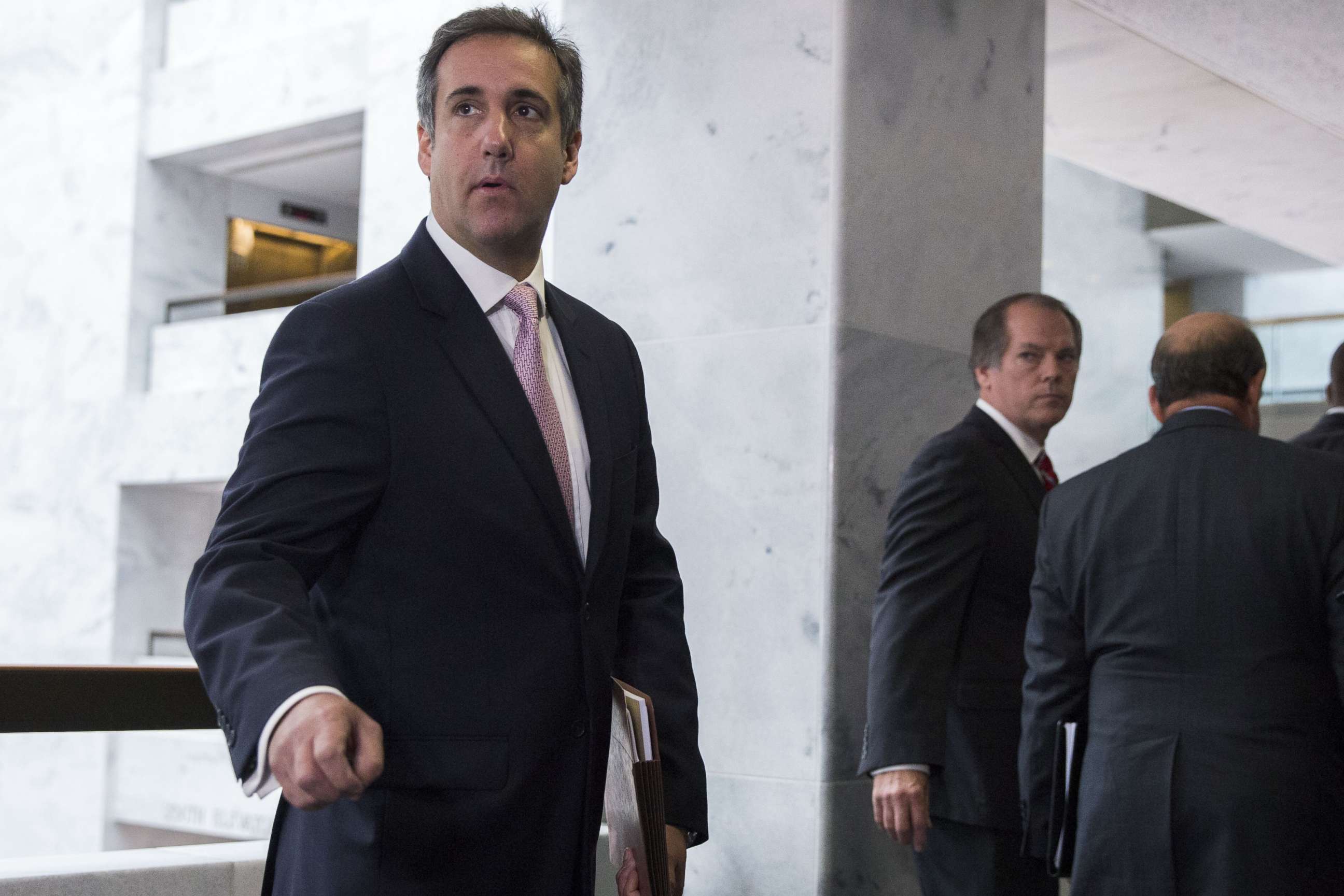 PHOTO: Michael Cohen, a former lawyer for President Trump's business and a close associate of the president meets with Senate Intelligence Committee, Sept. 19, 2017, in Washington.