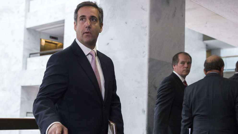 Michael Cohen, a former lawyer for President Trump's business and a close associate of the president meets with Senate Intelligence Committee, Sept. 19, 2017, in Washington.