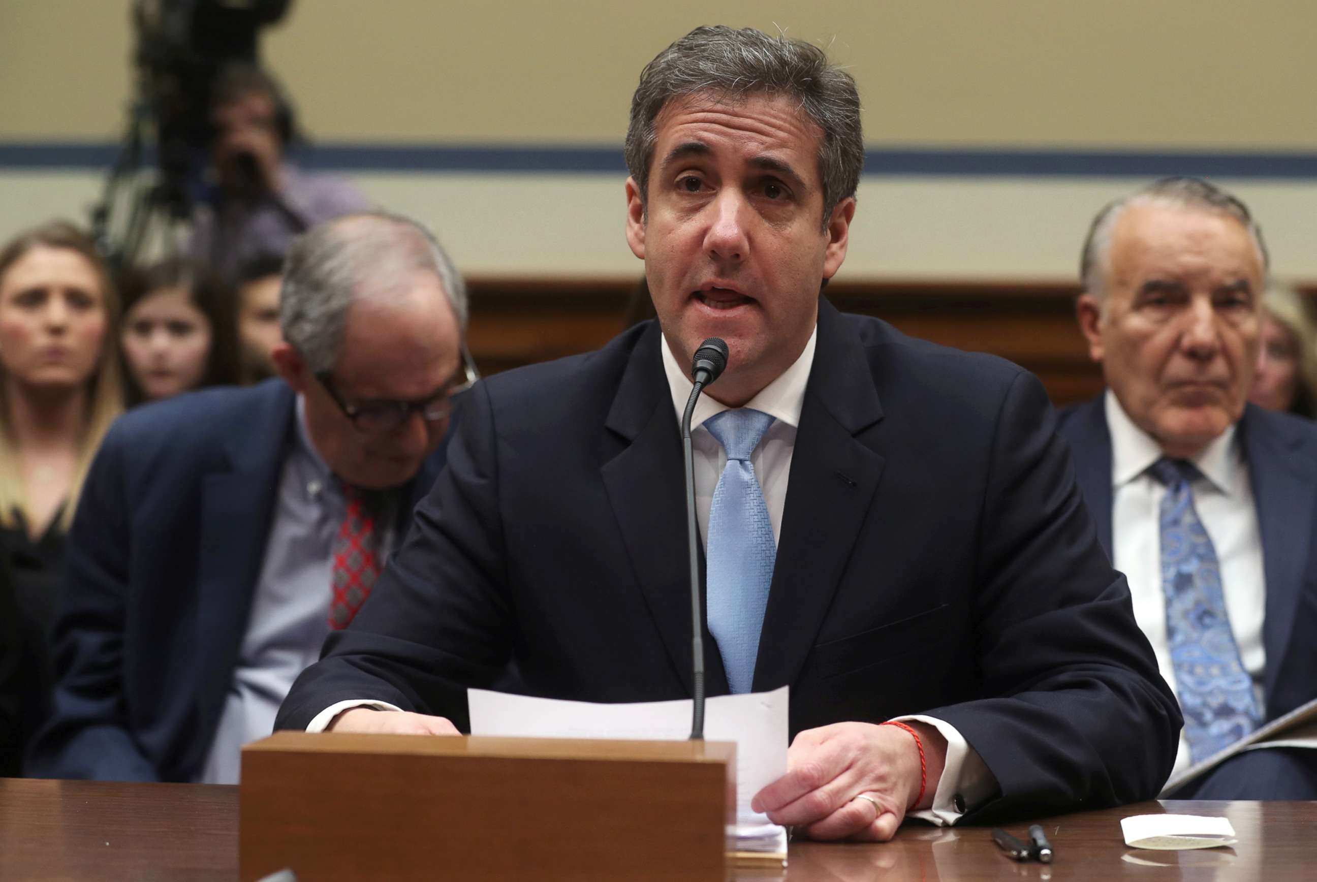 PHOTO: Michael Cohen, the former personal attorney of President Donald Trump, testifies at a House Committee on Oversight and Reform hearing on Capitol Hill in Washington, D.C., Feb. 27, 2019.