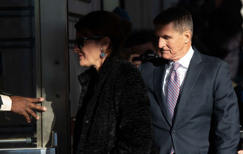 PHOTO: Former National Security Advisor General Michael Flynn arrives for his sentencing hearing at District Court in Washington, DC, Dec. 18, 2018.