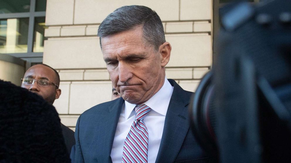 PHOTO: Former national security advisor general Michael Flynn leaves after the delay in his sentencing hearing at US District Court in Washington, DC, Dec. 18, 2018.
