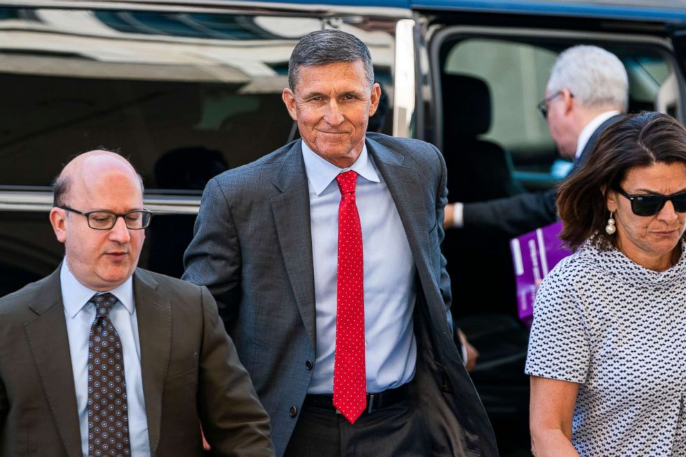 PHOTO: Michael Flynn, the former National Security Advisor President Donald J. Trump, walks into the Federal courthouse in Washington, on July 10, 2018. A federal judge ordered Flynn to attend a hearing about a delay in his sentencing.