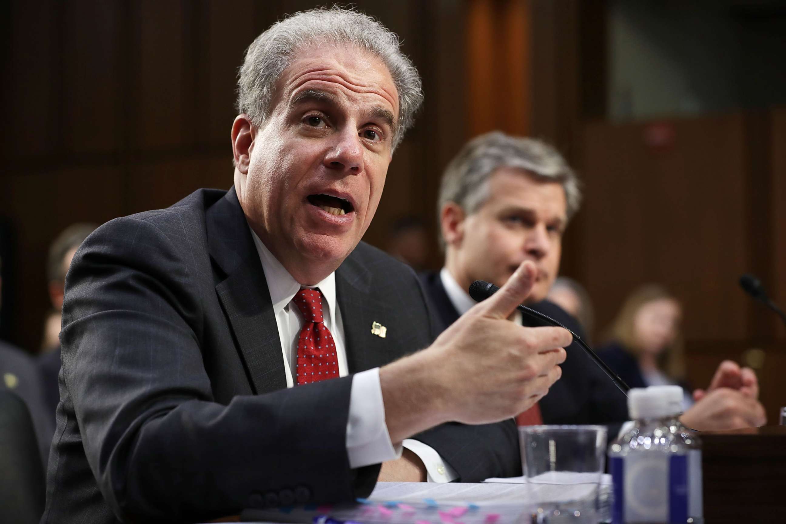PHOTO: Justice Department Inspector General Michael Horowitz testifies before the Senate Judiciary Committee in the Hart Senate Office Building on Capitol Hill in Washington, June 18, 2018.