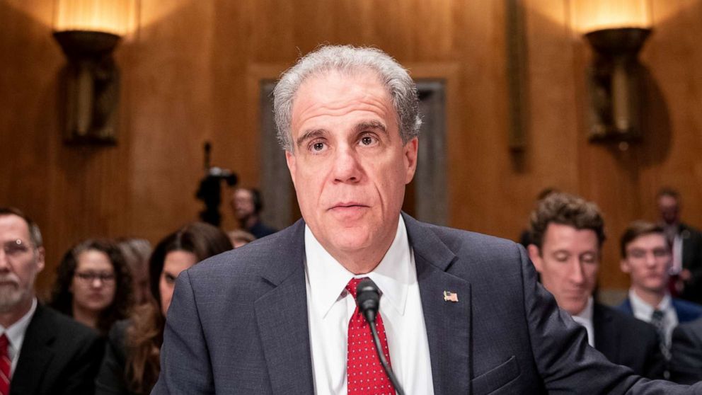 PHOTO: Department of Justice Inspector General Michael Horowitz prepares to testify in a Senate Committee On Homeland Security And Governmental Affairs hearing at the US Capitol, Dec. 18, 2019 in Washington.