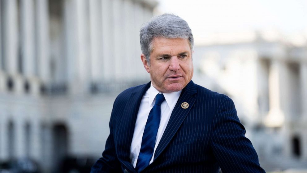 PHOTO: In this April 28, 2022, file photo, Rep. Michael McCaul walks up the House steps of the Capitol in Washington, D.C.