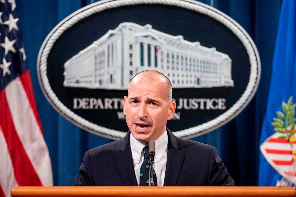 PHOTO: Michael Sherwin, Acting Attorney for the District of Columbia, speaks at a press conference to give an update on the investigation into the Capitol Hill riots, Jan. 12, 2021 in Washington, DC.