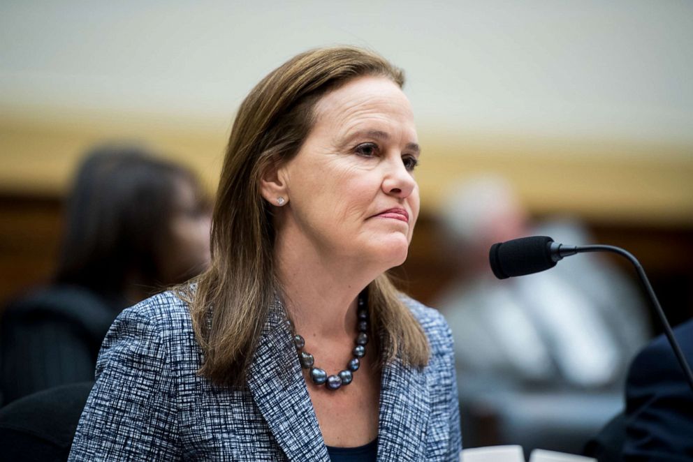 PHOTO: In this March 13, 2019, file photo, former Defense Undersecretary for Policy Michele Flournoy prepares to testify during a House Foreign Affairs Committee hearing in Washington, D.C.