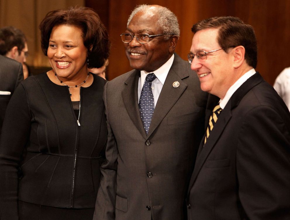 PHOTO: In this April 16, 2010, file photo, Richard Gergel and J. Michelle Childs stand with House Majority Whip Rep. James Clyburn before their confirmation hearing to be U.S. District Judges for the District of South Carolina, in Washington, D.C.