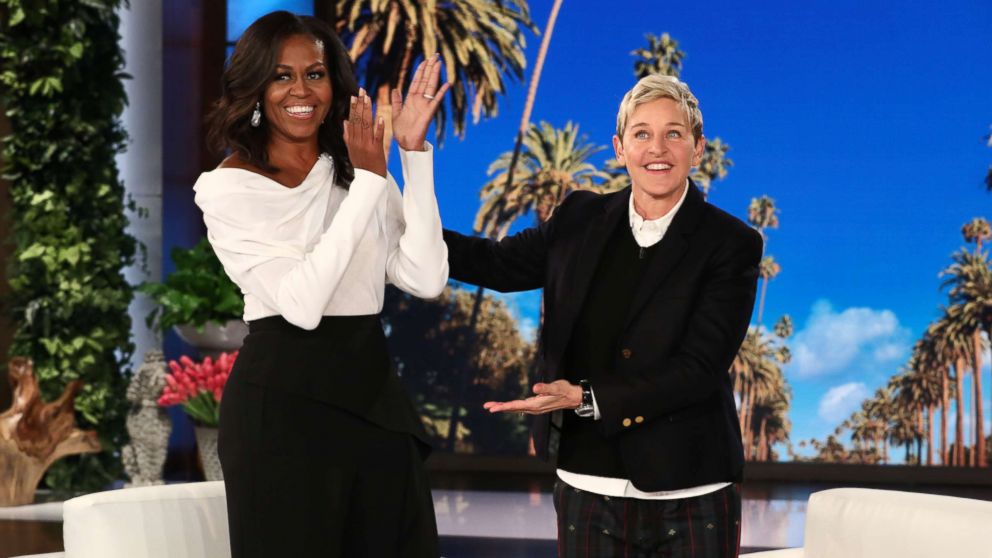 PHOTO: Michelle Obama appears on the Feb. 1, 2018, episode of "The Ellen DeGeneres Show" in Burbank, Calif.