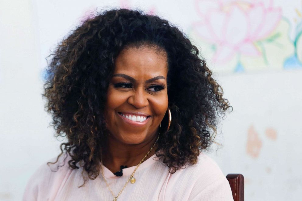PHOTO: Former first lady Michelle Obama attends the Girls Opportunity Alliance program with Room to Read at the Can Giuoc Highschool in Long An province, Vietnam, Dec. 9, 2019. 